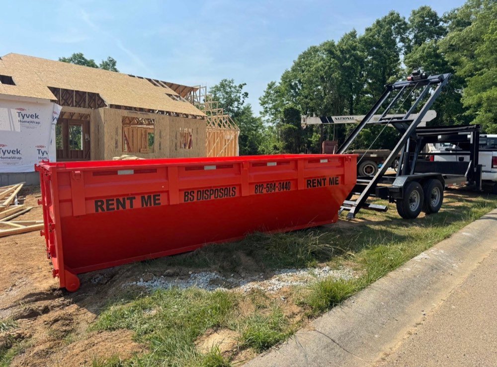 Dumpster at a new home construction site